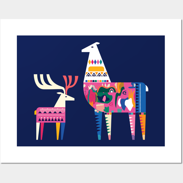 NATIVE DEER ILLUSTRATION Wall Art by demzain